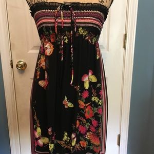 Black Floral with butterfly dress